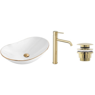 Set Royal  Bílá/zlatá+ vysoká baterie Lungo l. zlatá + univerzální zlatá zátka