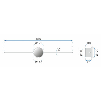 REA Nástěnné svítidlo 80cm zlatá OSW-07019