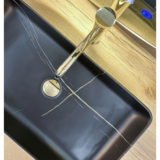 Rea Denis umyvadlo na desku, černý matný kámen REA-U6510