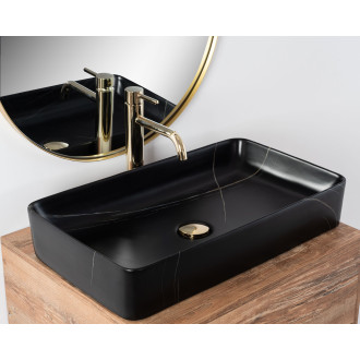 Rea Denis umyvadlo na desku, černý matný kámen REA-U6510