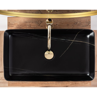 Rea Denis umyvadlo na desku, černý matný kámen REA-U6510