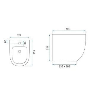 Rea Carlo Mini bidet zlatá/bílá REA-C2288