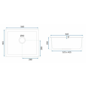 Rea Nels granitový dřez, černá ZLE-00109
