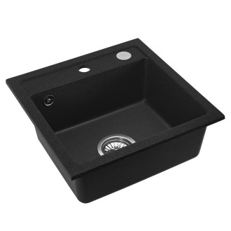 Rea West granitový dřez, Black metelic ZLE-00121