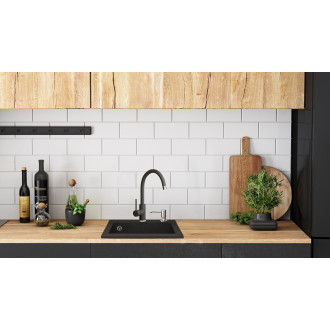 Rea West granitový dřez, Black metelic ZLE-00121