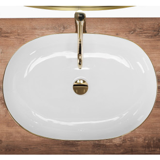 Rea umyvadlo na desku Cleo - white gold edge REA-U6211