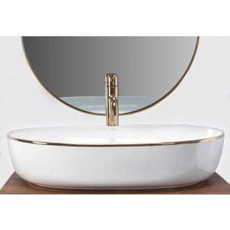 Rea umyvadlo na desku Cleo - white gold edge REA-U6211
