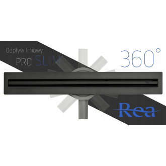 Rea Odtokový žlab + sifon + nohy + těsnící manžeta Neo Slim Pro-1000 Black REA-G8904