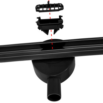 Rea Odtokový žlab + sifon + nohy + těsnící manžeta Neo Slim Pro-1000 Black REA-G8904