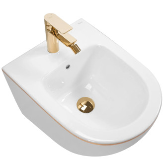 Rea Carlo Mini bidet bílá/zlatá REA-C6990