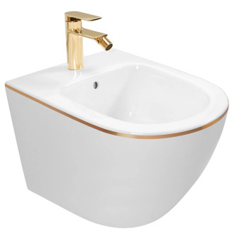 Rea Carlo Mini bidet bílá/zlatá REA-C6990