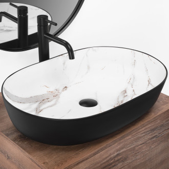 Rea umyvadlo na desku Cleo - black aiax matt REA-U6625