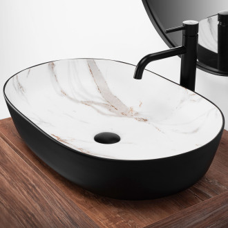 Rea umyvadlo na desku Cleo - black aiax matt REA-U6625