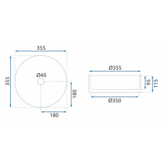 Rea umyvadlo na desku Cristal Transparent REA-U9670