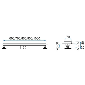 Rea Pure Neo odtokový žlab 80, kartáčovaná měď REA-G8022