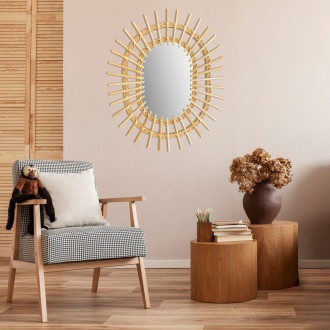 Nástěnné zrcadlo Boho 57CM QDJ5749