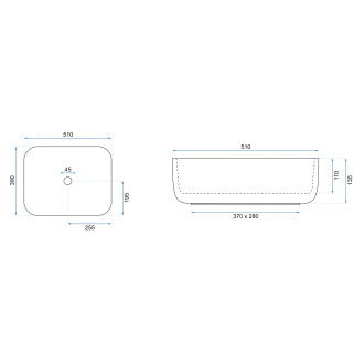 Rea Demi Aiax Shiny umyvadlo na desku REA-U4100
