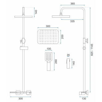Rea Helix sprchový set, chrom REA-P6620