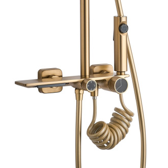 Rea Helix sprchový set, broušené zlato REA-P6621