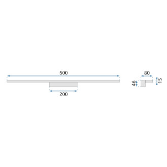 REA LED Koupelnové zrcadlové osvětlení 60CM APP840-1W Chrom OSW-06765