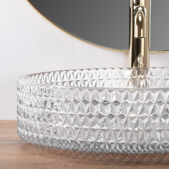 REA Cristal Umyvadlo na desku Transparent 39 REA-U8881