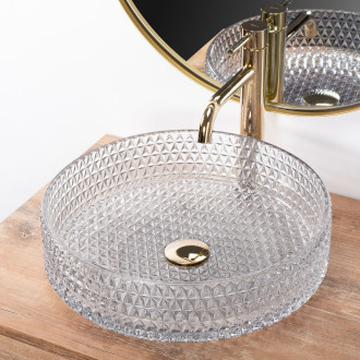 REA Cristal Umyvadlo na desku Transparent 39 REA-U8881