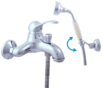 RAV SLEZÁK LABE Baterie vanová se sprchou a otočným držákem - zlato L054.5/2Z