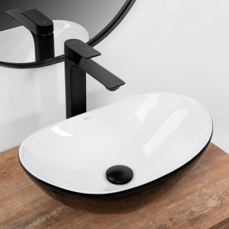 Umyvadlo na desku REA Royal Mini Black White