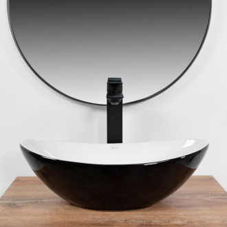 Umyvadlo na desku REA Royal Mini Black White