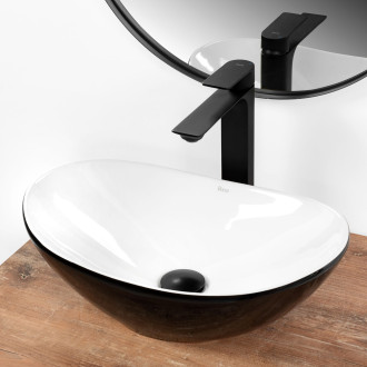 Umyvadlo na desku REA Royal Mini Black White