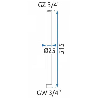 REA Prodloužení pro vanovou/sprchovou soupravu, chrom 50cm REA-K0881