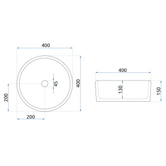 Rea Umyvadlo na desku REA Florisa REA-U3308