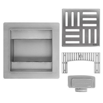 REA CROSS Odtokový žlab 120x120, broušený nikl REA-G6200