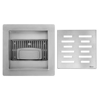 REA LINE Odtokový žlab 120x120 broušený nikl REA-G6204