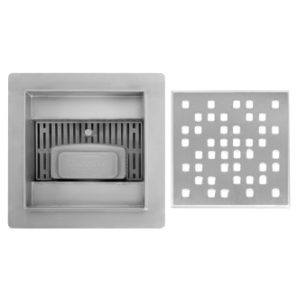 REA DOTS Odtokový žlab 120x120 broušený nikl REA-G6202