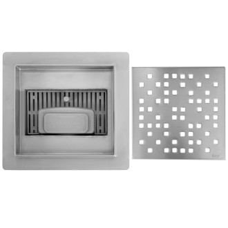 REA DOTS Odtokový žlab 150x150 broušený nikl REA-G6203