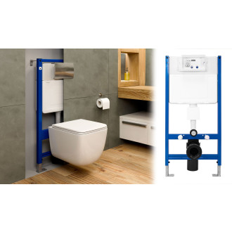 REA Podomítkový WC systém + tlačítko chrom REA-E0009