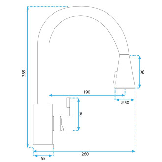 REA Cross kuchyňská baterie, nikl REA-B5308