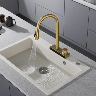 Rea Kuchyňská baterie REA CONOR BRUSH GOLD REA-B6312