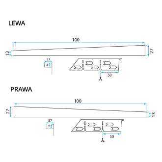 Rea Spádová lišta sprchové vaničky 100cm, černá REA-K3209