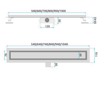 REA Odtokový žlab Pure Neox - matný černý REA-G6605