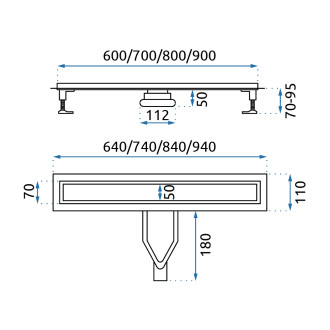 REA Odtokový žlab Neox Superflow, černý 60 REA-G7805