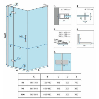 Rea Sprchová kabina REA Hugo Black 90x90 KPL-45223