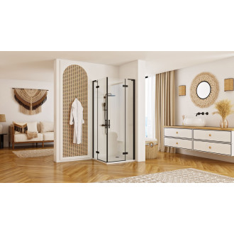 Sprchová kabina REA Hugo Double Black 100x80