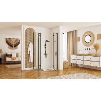 Sprchová kabina REA Hugo Double Black 100x80