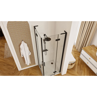 Sprchová kabina REA Hugo Double Black 100x80