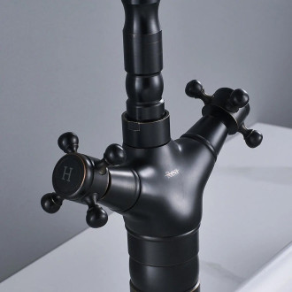 REA Rustico umyvadlová kuchyňská baterie - Old Black REA-B5520