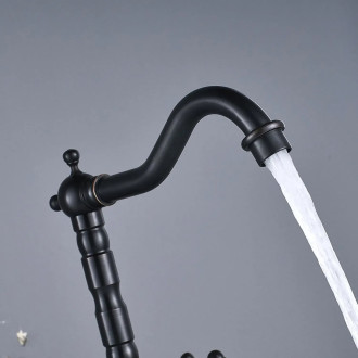 REA Rustico umyvadlová kuchyňská baterie - Old Black REA-B5520