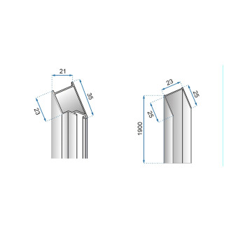 Rea Sprchové Dveře Rea Molier Chrome + Profil 80 KPL-K6367