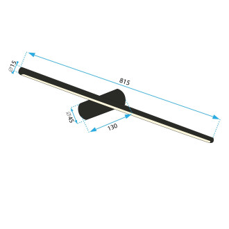 REA Nástěnné svítidlo LED 80cm černá OSW-02433